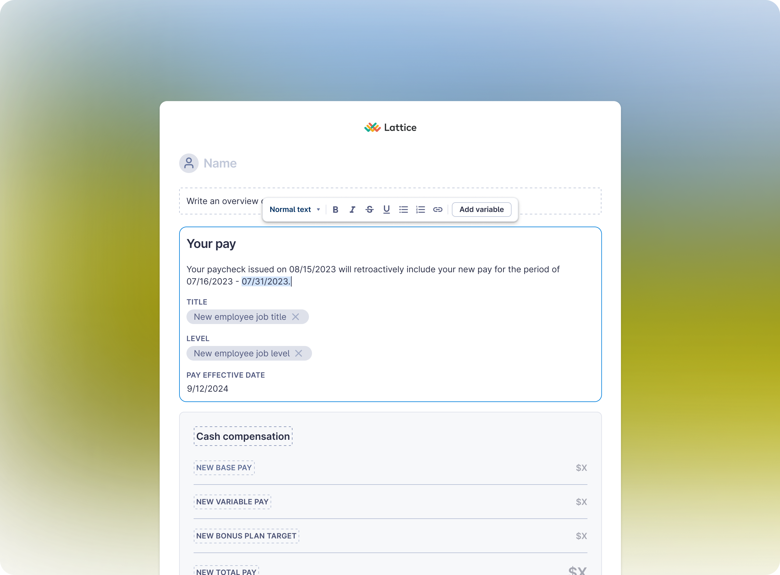 Inline text-editing canvas experience